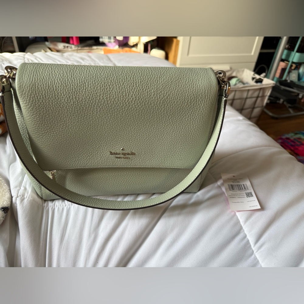 Leila pebbled leather medium flap